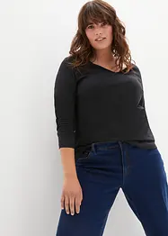 Figurnära långärmad topp (2-pack), bonprix