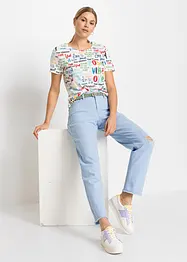 Mönstrad T-shirt i mjuk viskosmix, bonprix