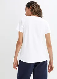 Sömlös T-shirt med V-ringning och ekologisk bomull, bonprix