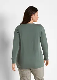 Långärmad, lång topp med rund halsringning (5-pack), bonprix