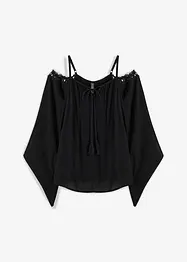 Cold shoulder-blus av mjuk viskos, bonprix
