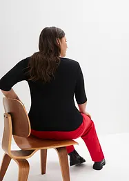 Ribbstickad viskostopp med V-ringning, bonprix
