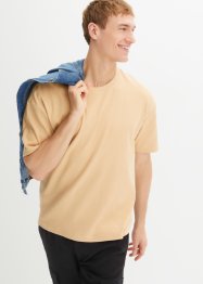 T-shirt med ekologisk bomull i ribbad kvalitet, ledig passform, RAINBOW