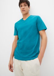 T-shirt med v-ringning i ekologisk bomull (2-pack), bpc bonprix collection