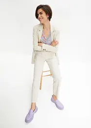 Byxa med hög midja i mix av linne och viskos, bonprix