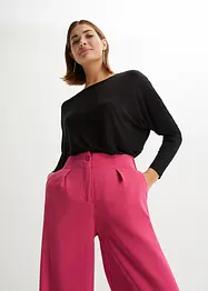 Långärmad topp av mjuk viskosmix, bonprix