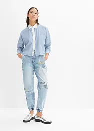 Mönstrade tunnformade jeans, bonprix