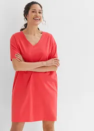 T-shirtklänning i oversizemodell med V-ringning (2-pack), bonprix