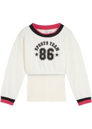 Sweatshirt + topp för barn (2 delar), ekologisk bomull, bpc bonprix collection