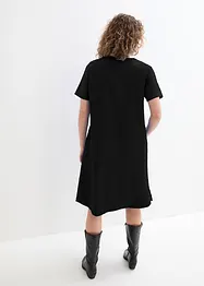 Knälång tunikaklänning med fickor och linne, bonprix