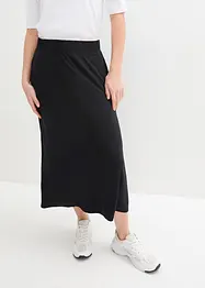 Mellanlång jerseykjol med fickor, bonprix