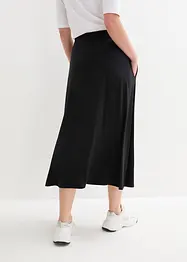 Mellanlång jerseykjol med fickor, bonprix
