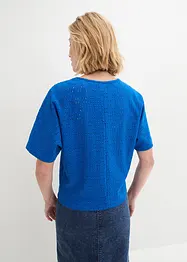 Topp med fladdermusärmar och hålbroderi, bonprix