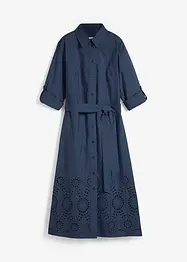 Skjortklänning med hålbroderi, bonprix