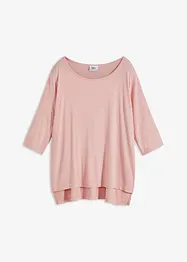 Fyrkantig T-shirt med båtringning i mjuk viskosmix, bonprix