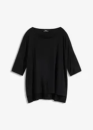 Fyrkantig T-shirt med båtringning i mjuk viskosmix, bonprix