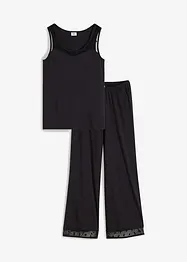 Pyjamas med meshdetaljer, bonprix