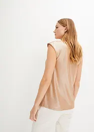 Trikålinne med draperad ringning, glänsande, bonprix