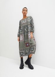 Klänning med kimonoärmar och lapptäcksmönster, bpc bonprix collection