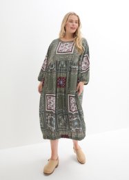 Klänning med kimonoärmar och lapptäcksmönster, bpc bonprix collection
