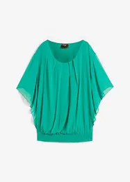 Chiffongblus med linne, bonprix