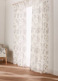 Gardinlängd i återvunnen polyester med bladmönstrat tryck (1-pack), bpc living bonprix collection