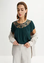 Blus med spets, bonprix