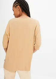 Fyrkantig T-shirt med båtringning i mjuk viskosmix, bonprix