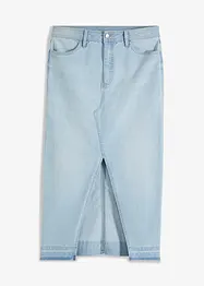 Jeanskjol med slits, bonprix