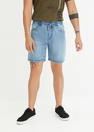 Långa jeansshorts i dra-på-modell, regular fit, John Baner JEANSWEAR