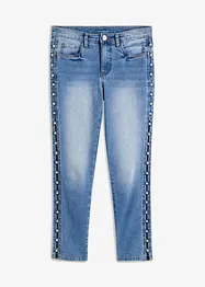 Stuprörsjeans med pärlapplikation, bonprix