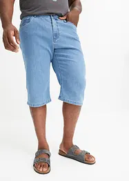 Långa stretchiga jeansbermudas, normal passform (2-pack), bonprix