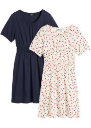 Jerseyklänning för barn i ekologisk bomull (2-pack), bpc bonprix collection