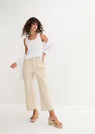 Wide Leg Jeans, hög midja, resårlinning, bonprix