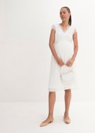Mammabröllopsklänning med skärp och plisserad kjol, bpc bonprix collection