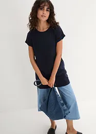 Boxy longshirt, kortärmad, bonprix