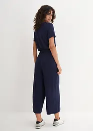 Kortärmad V-ringad jerseyjumpsuit, bonprix