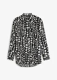 Mönstrad lång blus av mjuk viskos, bonprix