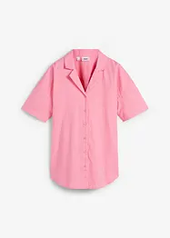 Ledig kortärmad oversizeblus i tunn linneblandning, bonprix