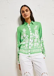 Blus med längre bakstycke i följsam viskos, bonprix