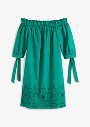 Off shoulder-klänning i ren bomull, bonprix