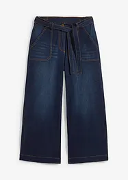 Jeans med vida ben, High Waist och resårlinning, cropped, bonprix