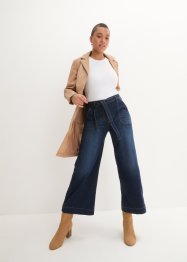 7/8-jeans med hög midja och knytskärp, ledig passform, bonprix