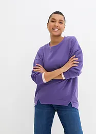 Oversize-sweatshirt med korta slitsar i fållen, bonprix