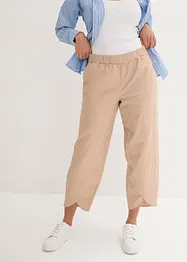 Ankellång linnebyxa med bekväm High Waist, Loose Fit, bonprix