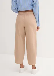 Ankellång linnebyxa med bekväm High Waist, Loose Fit, bonprix