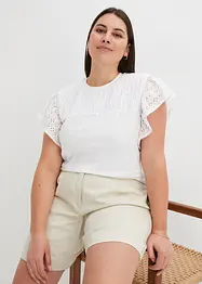 Topp med hålbroderi, bonprix