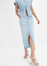 Jeanskjol med slits, bonprix