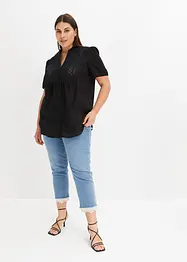 Blus med hålbroderi, bonprix