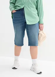 Stretchiga jeansbermudas med uppvikta benslut, bonprix